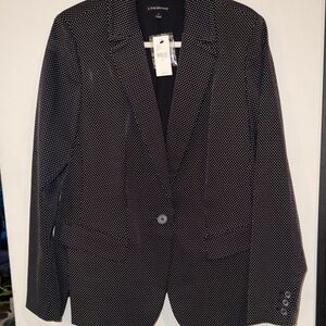 Lane Bryant Black and White Polka Dot Blazer